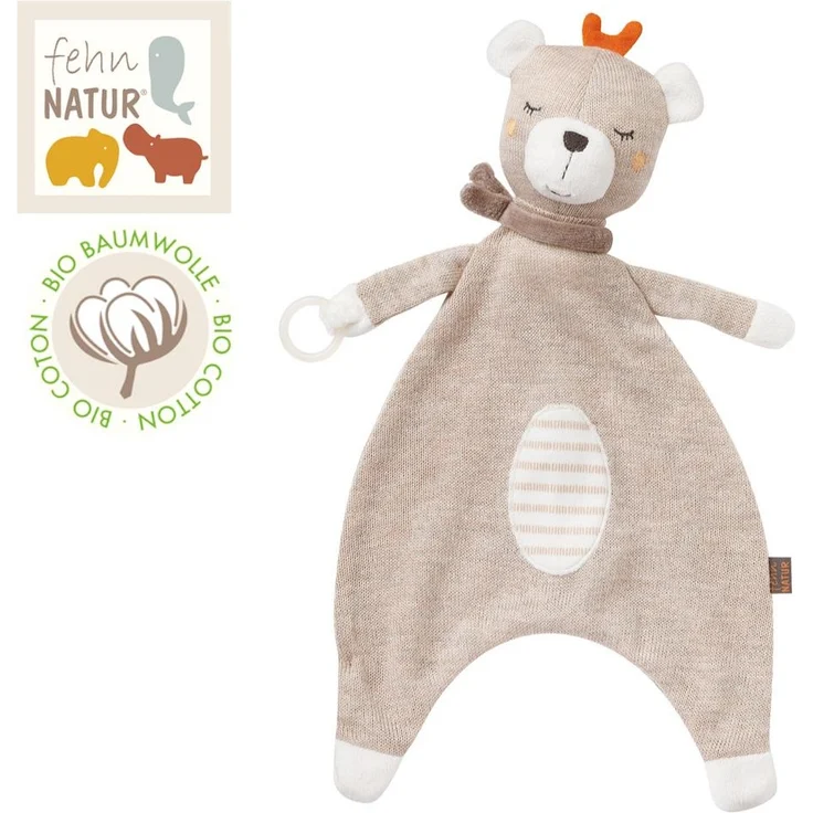 Baby Fehn Schmusetuch Teddy fehnNATUR aus Bio Baumwolle | zum Schlafen und Kuscheln - Preisvergleich – Bild 1
