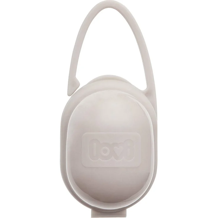 LOVI Schnullerhalter Beige, 0 Monate+, Zwei praktische Griffe, Universal, Leicht zu waschen, BPA-frei, Beige – Bild 1
