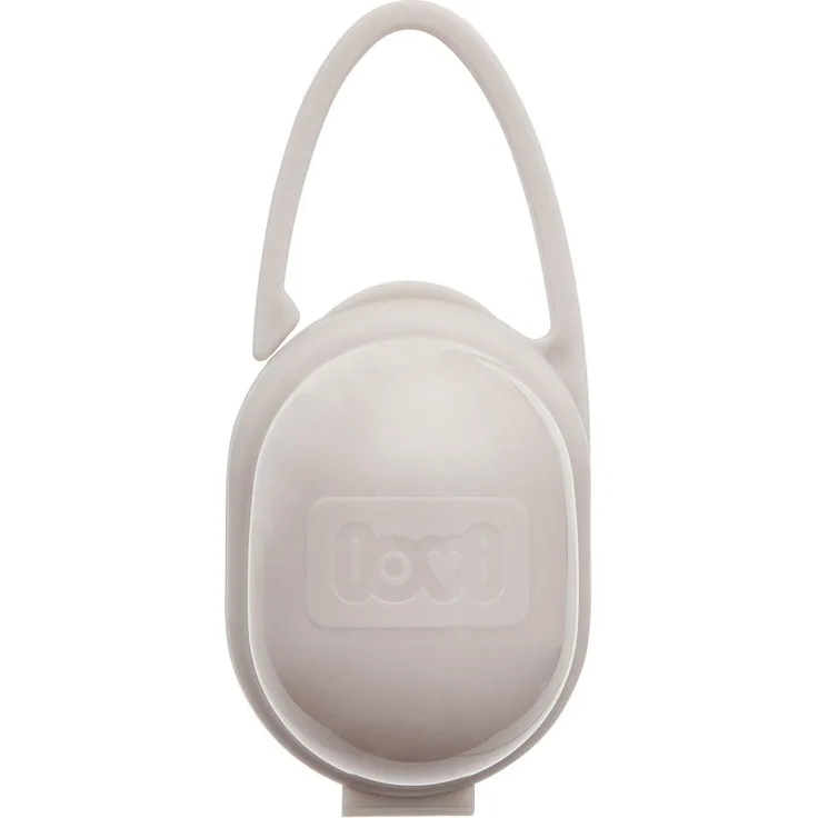LOVI Schnullerhalter Beige, 0 Monate+, Zwei praktische Griffe, Universal, Leicht zu waschen, BPA-frei, Beige