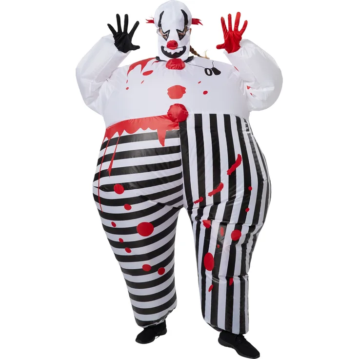 Aufblasbares Kostüm Horror-Clown - schwarz/weiß