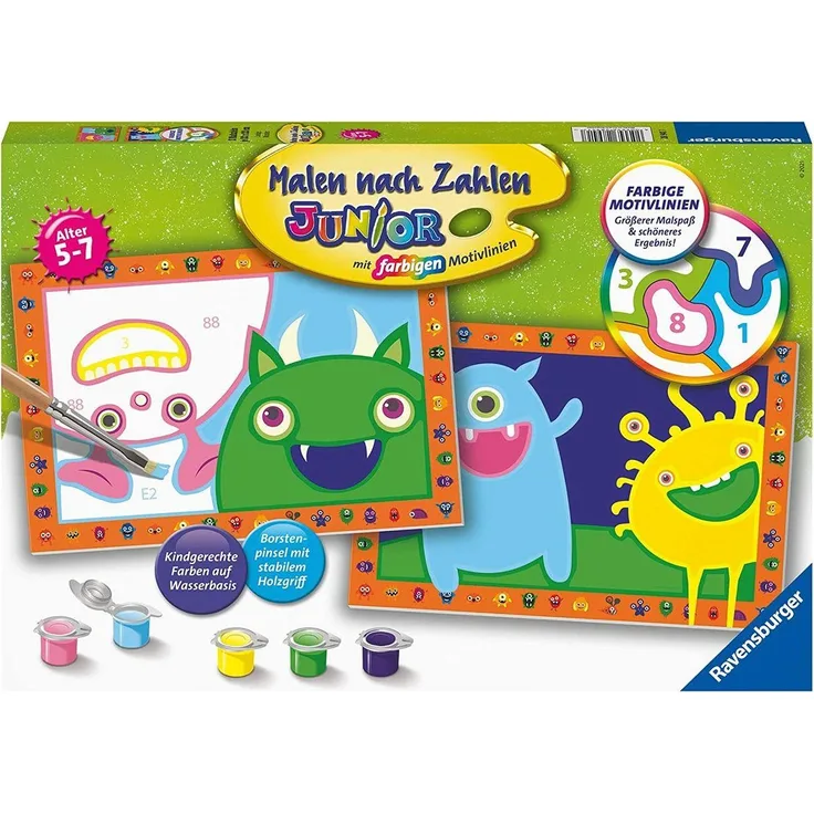 Ravensburger Malen nach Zahlen Malset junior Lustige Monster