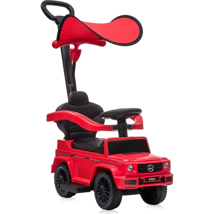 Lorelli Kinder Rutschauto Mercedes Benz G350D, Sonnendach, Schiebestange, Musik rot