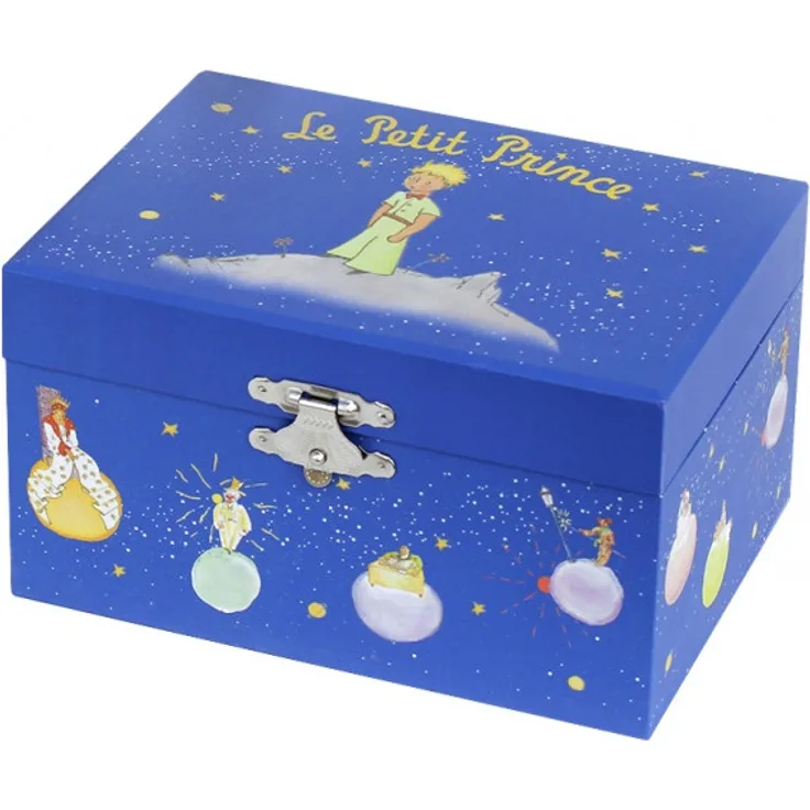 Phosphoreszierende Spieldose Kleiner Prinz© Dunkelblau - Leuchtet in der Nacht