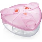 MAM Milchpulverspender, Milchpulver Box zum einfachen Befüllen von Babyflaschen, Milchpulverportionierer fasst bis zu 3 Portionen, 0+ Monate, Schildkröte/Vogel