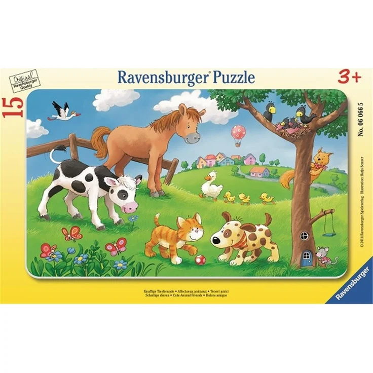 Ravensburger Kinderpuzzle Knuffige Tierfreunde - 15 Teile Rahmenpuzzle – Bild 1