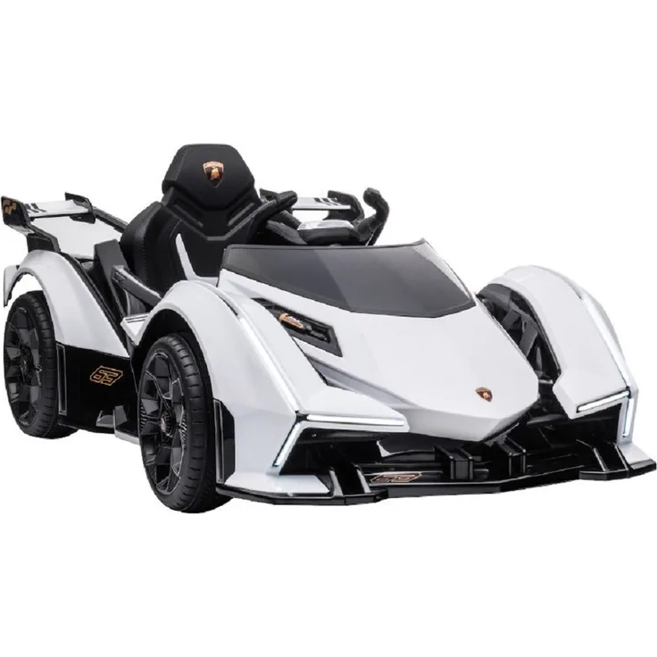 Kinderfahrzeug - Elektro Auto "Lamborghini V12 Vision Gran Turismo" - lizenziert - 12V7AH, 2 Motoren- 2,4Ghz Fernsteuerung, MP3, Ledersitz+EVA-Weiss