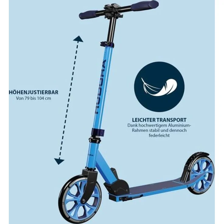 HUDORA 14450 - Scooter Up 200, cyan, blau, Cityroller – Bild 3