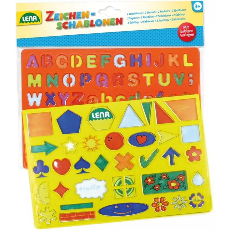 Lena - Pre School - Zeichenschablonen Alphabet und Zahlen und Zeichen
