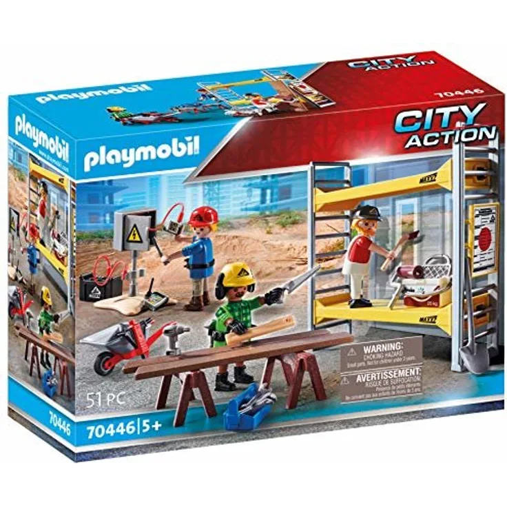 Playmobil City Action 70446 'Baugerüst mit Handwerkern', 51 Teile, ab 5 Jahren