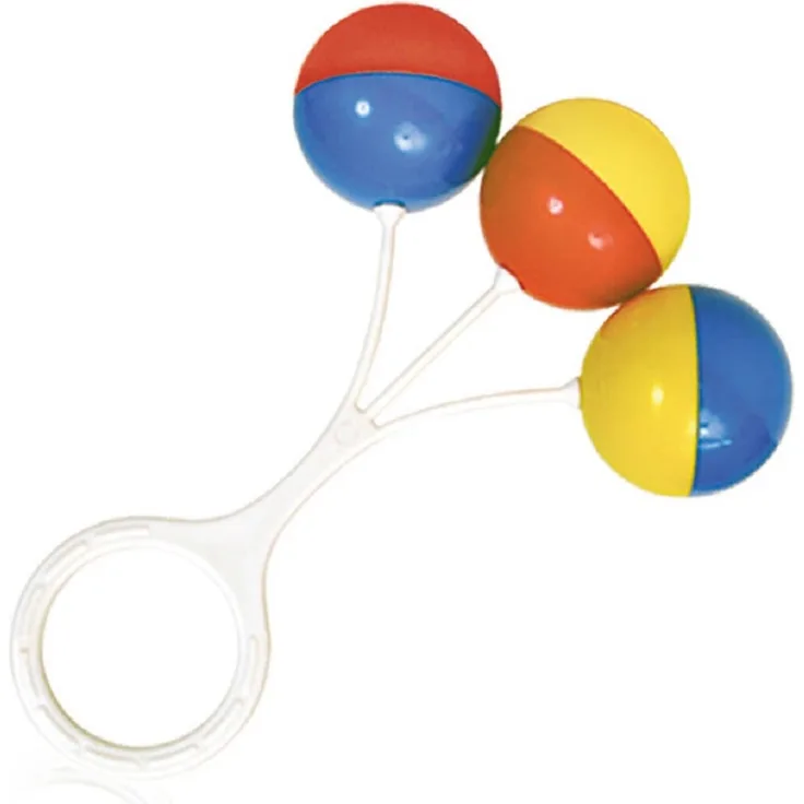 Lorelli Babyrassel 3 bunte Bälle verschiedene Rassel-Elemente Griff ab 3 Monate bunt