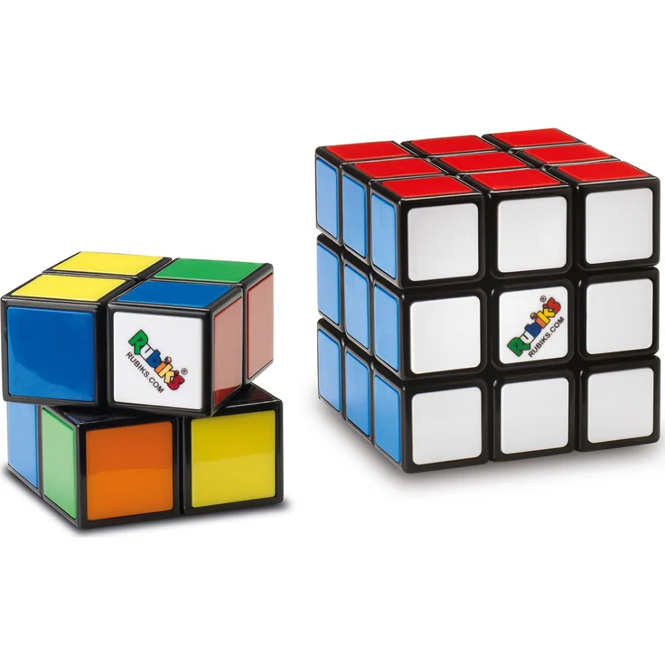 Rubik's Würfel Advanced 3 x 3 Spiel mit bunten Puzzlespieln – Set mit Würfeln 2 x 2 und 3 x 3 cm, originelle Farbabstimmung mit Anleitung – 6064009 – Spielzeug für Kinder ab 8 Jahren