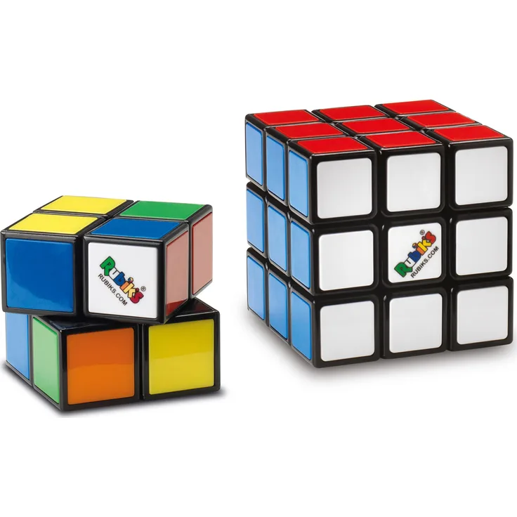 Rubik's Würfel Advanced 3 x 3 Spiel mit bunten Puzzlespieln – Set mit Würfeln 2 x 2 und 3 x 3 cm, originelle Farbabstimmung mit Anleitung – 6064009 – Spielzeug für Kinder ab 8 Jahren