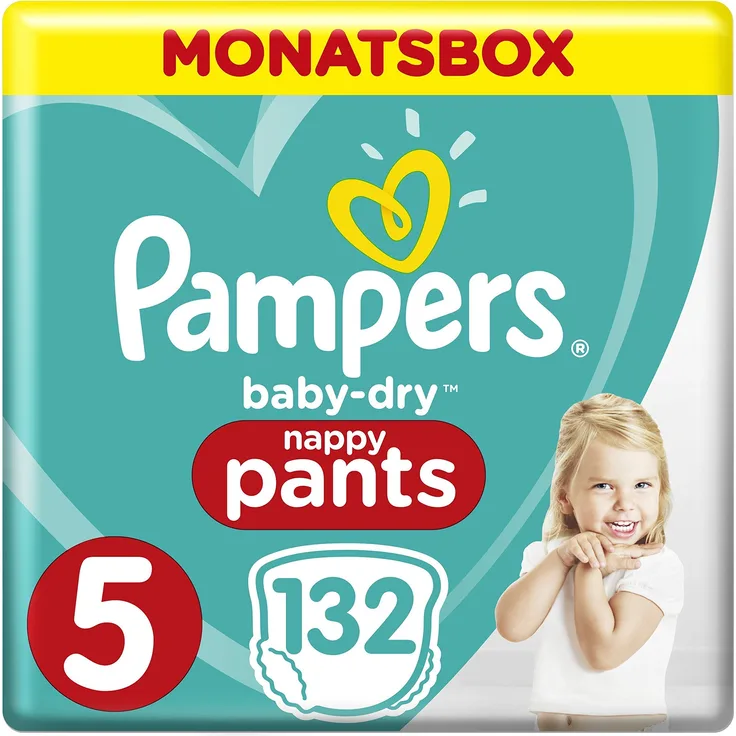Pampers - Baby-Dry Pants Größe 5 Monatsbox 1 x 132 Stück)