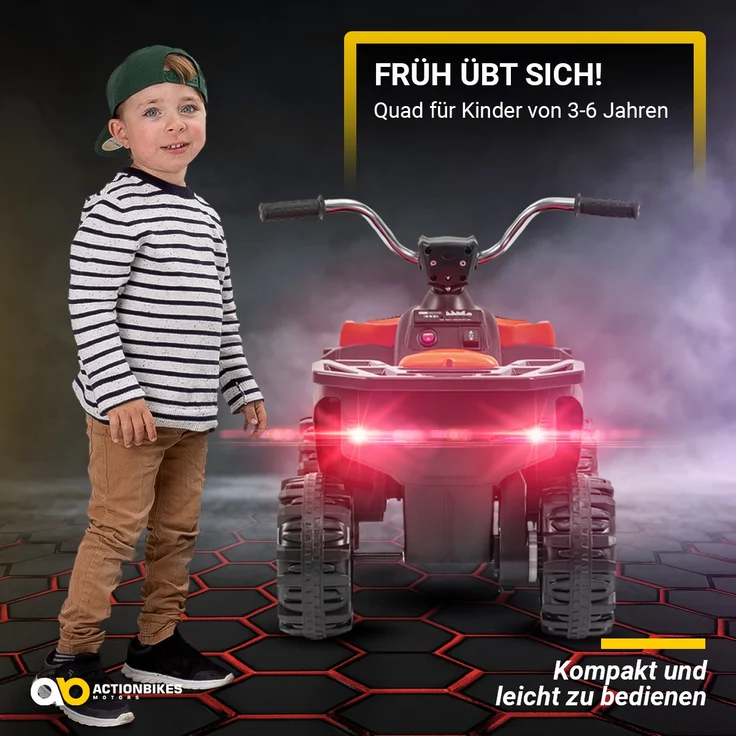 Kinder-Elektroauto Bumblequad Kinderquad Elektro Quad Kinderauto 18 Watt LED USB (Rot) - Preisvergleich – Bild 5