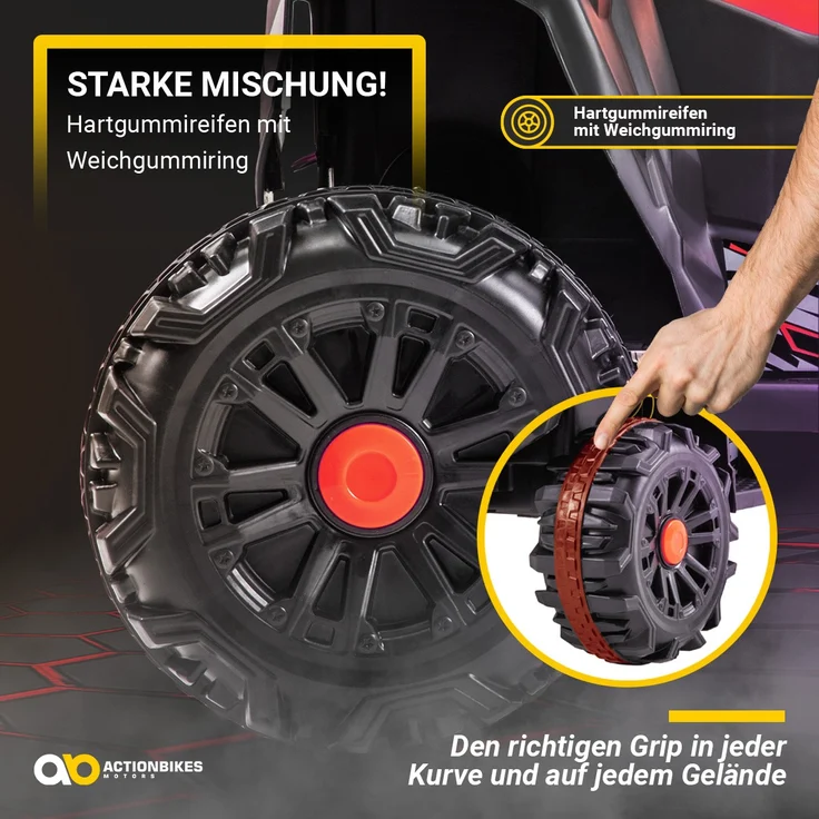 Kinder-Elektroauto Bumblequad Kinderquad Elektro Quad Kinderauto 18 Watt LED USB (Rot) - Preisvergleich – Bild 7