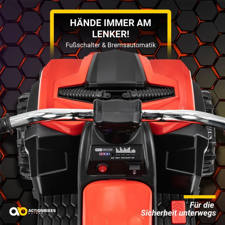 Kinder-Elektroauto Bumblequad Kinderquad Elektro Quad Kinderauto 18 Watt LED USB (Rot) - Preisvergleich – Bild 6