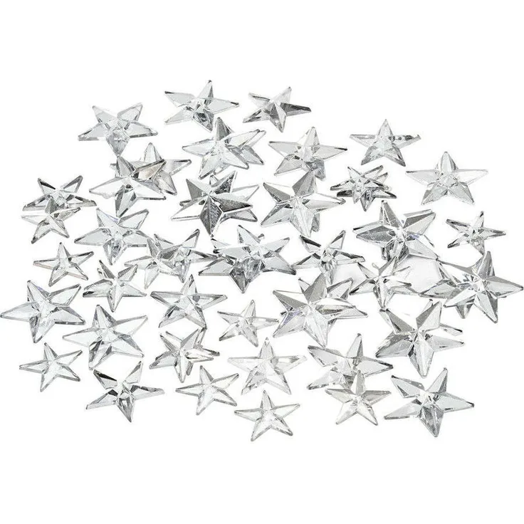 Strasssteine, Größe 111216 mm, Silber, Sterne, 360sort.