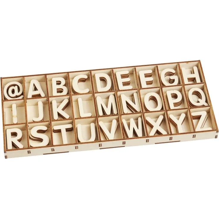 Buchstaben-Set ca. 2,8 cm, 81 Teile, natur