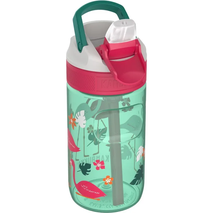Kambukka Lagoon Kids 400ml Pink Flamingo, Größe 400 ml - Trinksystem, Farbe Grün