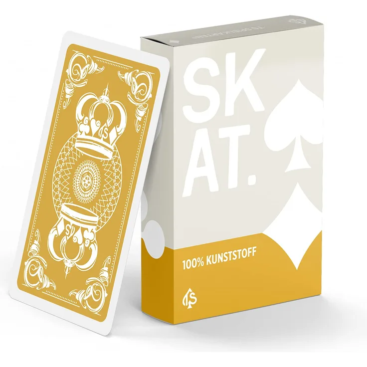 TS Spielkarten Skat Kartenspiel aus 100% Kunststoff (Plastik +) französisches Bild, wasserfest und abwaschbar, Skatkarten, Mengenrabatt auswählbar + Set Metalldose / Metallbox (Kunststoff)