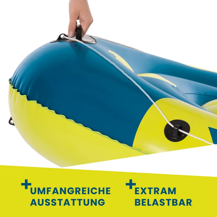 Hoberg Schlauchboot 2-Sitzer - inkl. 2 Paddel & Pumpe - YPP-2 - 252 cm x 125 cm - bis 265kg - Blau/Gelb – Bild 3