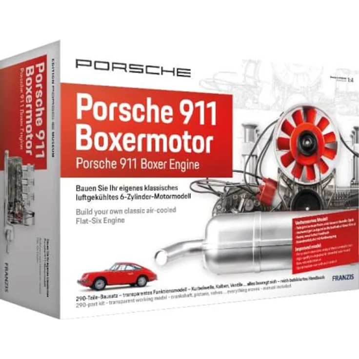 Franzis 'Porsche 911 Boxermotor', klassisches luftgekühltes 6-Zylinder-Motormodell