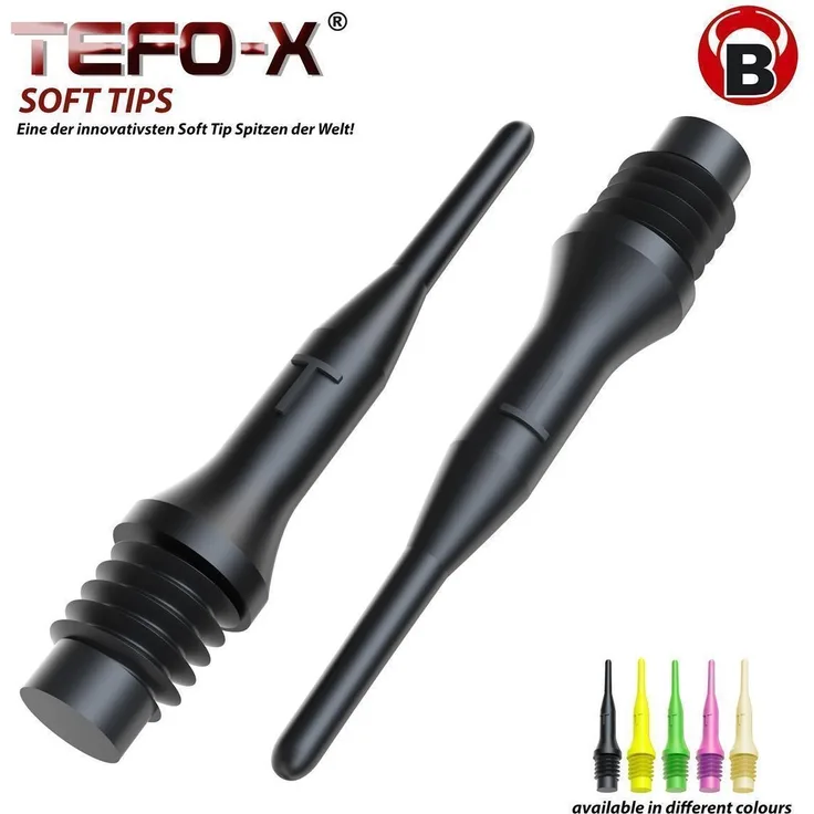 BULL'S Tefo-X Soft Tips 6mm(2BA), schwarz / Inhalt 1 Stück