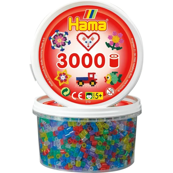 Hama Bügelperlen Perlendose 6 Farben mit Glitter, Mix 54 Basteln