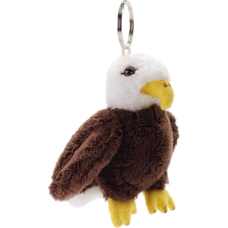 Uni-Toys - Weißkopfseeadler mit Schlüsselanhänger - 11 cm (Höhe) - Plüsch-Adler, Vogel - Plüschtier, Kuscheltier