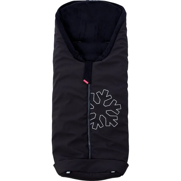 ByBoom - Softshell Winterfußsack Thermo Aktiv für Kinderwagen und Buggy, Farbe:Schwarz/Schwarz