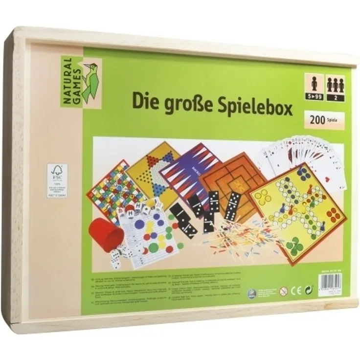 Natural Games Holz-Spielesammlung 200 in 1