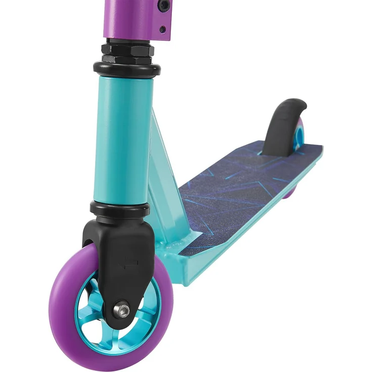 ArtSport 24632 'Stunt Scooter Retro Purple', ab 6 Jahren, 360° Lenker, 100 mm Alu Räder, max. belastbar bis 100 kg, blau/lila – Bild 4