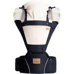 Bebamour Babytrage für 0-36 Monate, atmungsaktiver Babytrage-Rucksack für Neugeborene bis Kleinkinder, nach Sicherheitsstandard zugelassen, ergonomischer Baby-Hüftsitz 6 in 1 Fronttrage (Denim Blue)