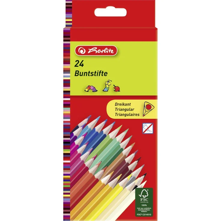 herlitz Dreikantbuntstifte lackiert 24 Stück