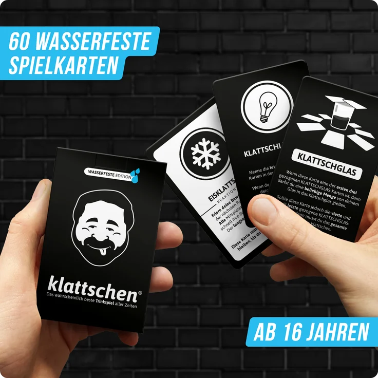 klattschen® - Trinkspiel - WASSERFESTE EDITION - Das wahrscheinlich beste Trinkspiel aller Zeiten – Bild 1