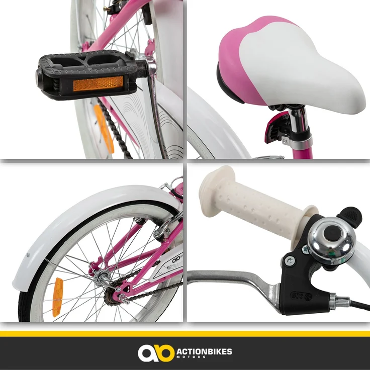 Kinderfahrrad Cruiser 20 Zoll Kinder Fahrrad Rosa Türkis Kinderrad Seitenständer (Rosa) – Bild 9
