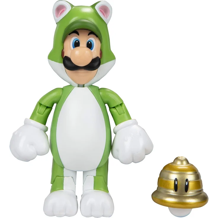 Nintendo 91448 10cm Super Mario Actionfigur 10 cm, Luigi als Katze mit Glocke