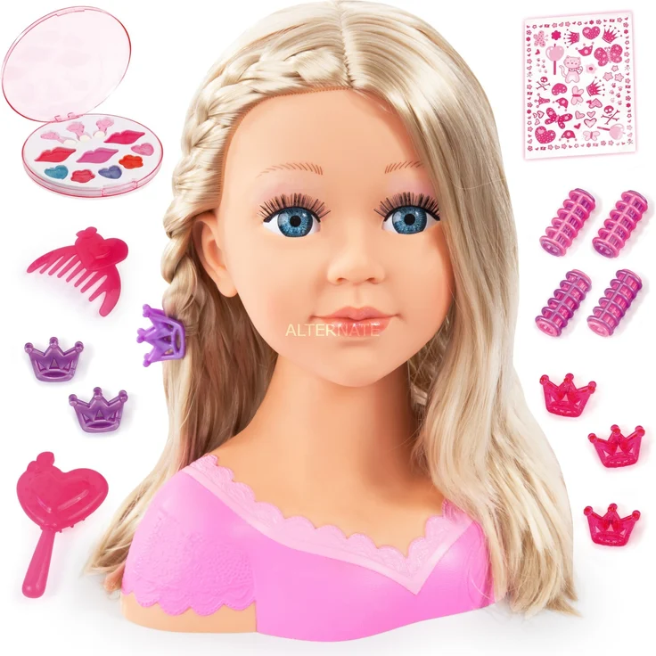 Bayer Design 90088AA Charlene Super Model Styling Head, Schminkkopf, Frisierkopf inklusiv Kosmetik und Zubehör – Bild 2