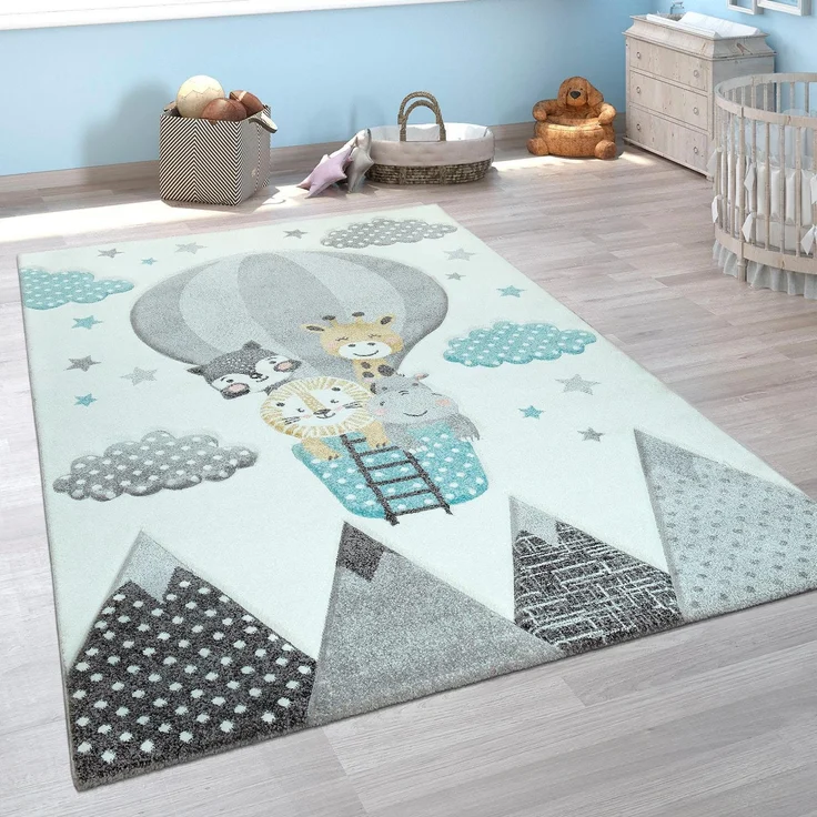 Kinderteppich »Cosmo 343«, Paco Home, rechteckig, Höhe 12 mm, 3D-Design, niedliches Tier Motiv, Pastell-Farben, Kinderzimmer – Bild 3