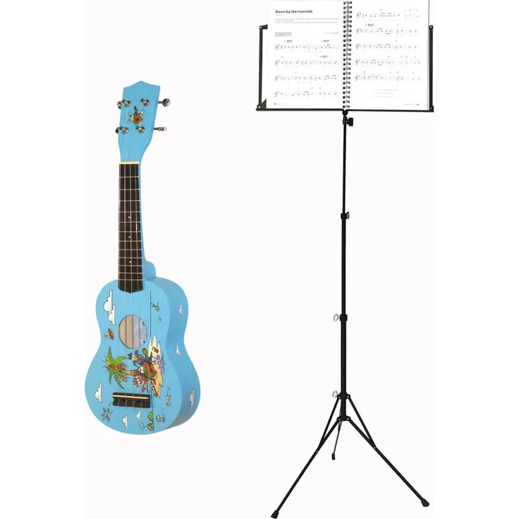 Voggenreiter Ukulelen Set, 3-tlg, Ukulele, Volt Notenständer NS-100, Gitarre, Instrument, Sopran