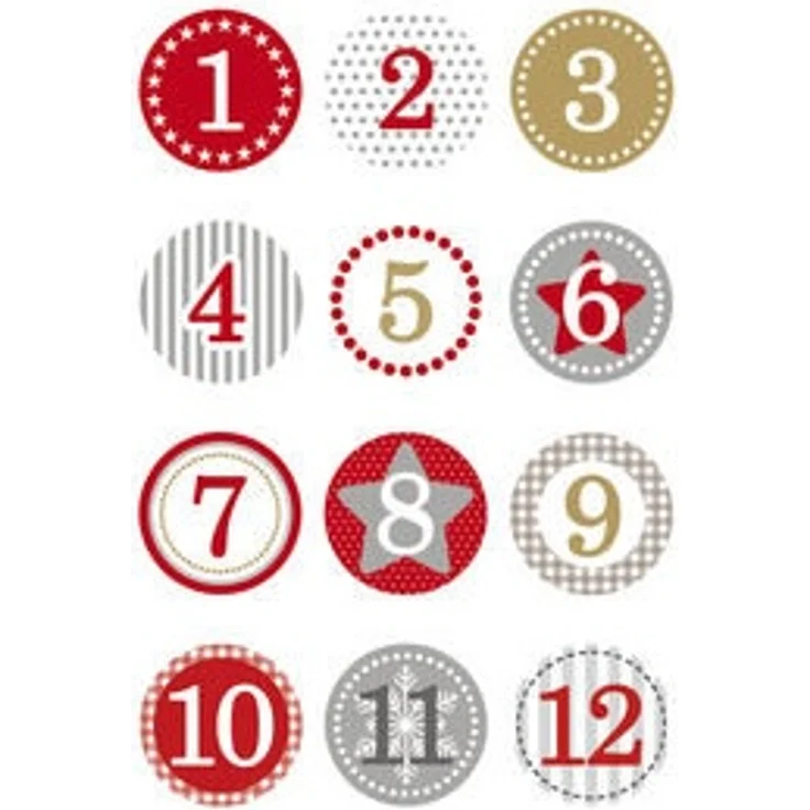 Herma - Weihnachtliche Etiketten Adventskalenderzahlen rot – Bild 1