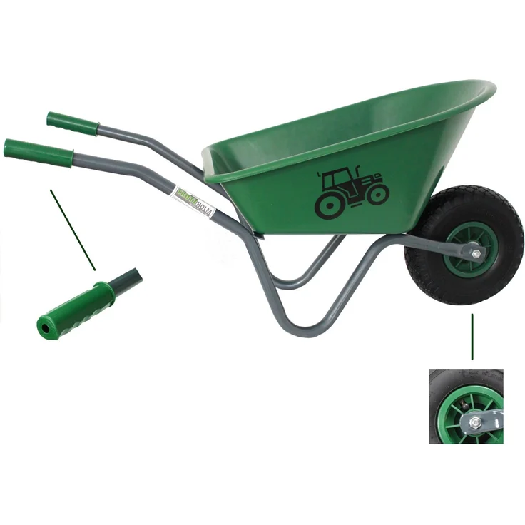 Kinderschubkarre Traktor Schiebkarre Metallschubkarre Gartenkarre Trecker – Bild 1
