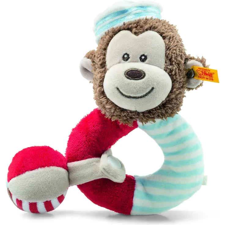 Steiff 241482 Seemann Affe Greifring, mehrfarbig