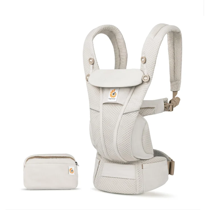 Ergobaby Omni Breeze Babytrage für Neugeborene ab Geburt bis 20kg, 4 Positionen SoftFlex Mesh Ergonomische Babybauchtrage Rückentrage Baby-Tragetasche (Natural Beige) – Bild 1