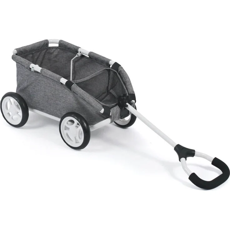 Bayer Chic 2000 660 76 Ziehwagen Skipper, Kleiner Bollerwagen für Teddys und Puppen, Jeans grau – Bild 1