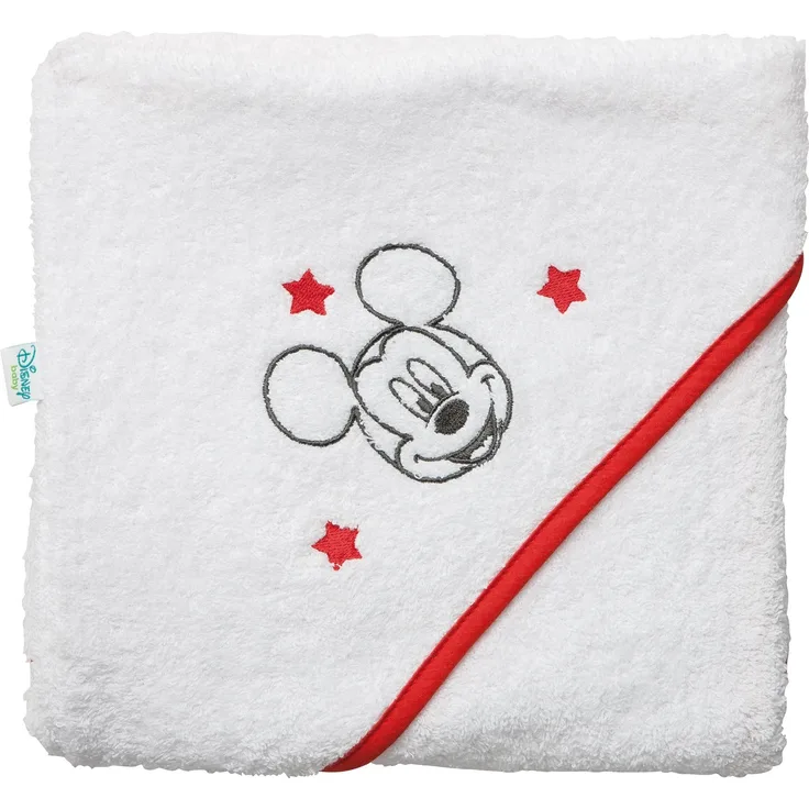 Babycalin DIS303809 Badekap, 80cm x 80cm, Disney Bestickter Mickey, Mehrfarbig, 1 Stück