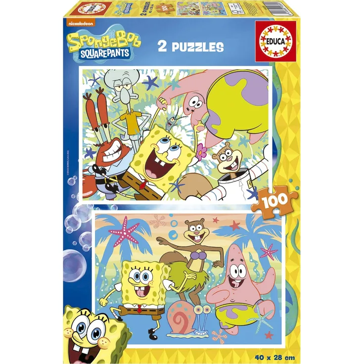 Educa 19389 Bob Esponja 2 x 100 Spongebob, Verschieden