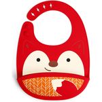 Skip Hop 9I415310 Skip Hop Zoo faltbares Silikonlätzchen mit Fuchs-Motiv, rot