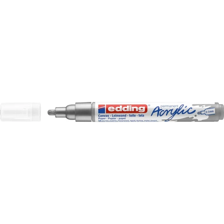 edding 5100 Acrylmarker medium silber – Bild 1
