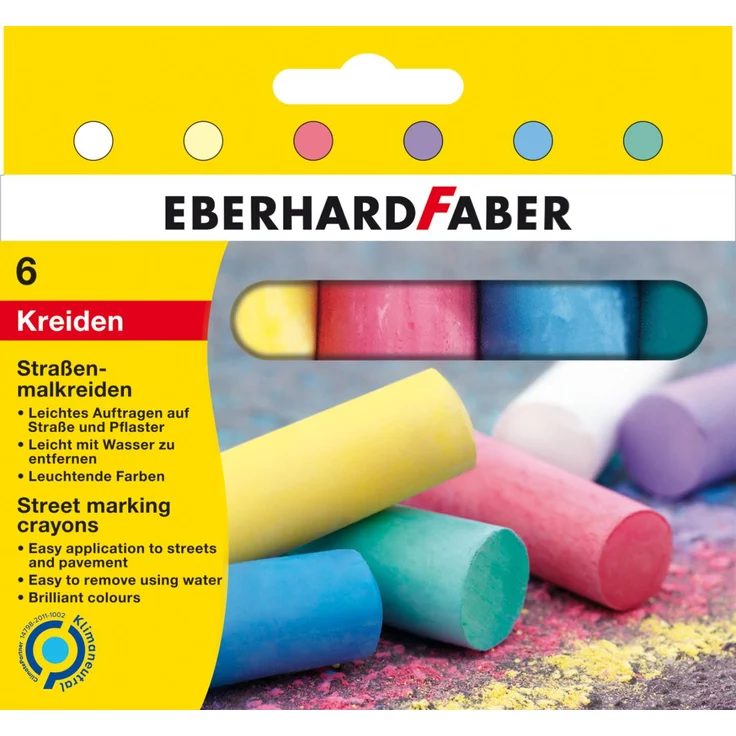 Eberhard Faber Straßenmalkreiden, Kartonetui mit 6 Kreiden – Bild 1